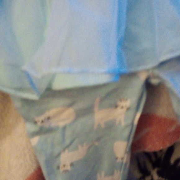 Onesie with a cat on it and a pair of pants with a - Picture 2 of 5